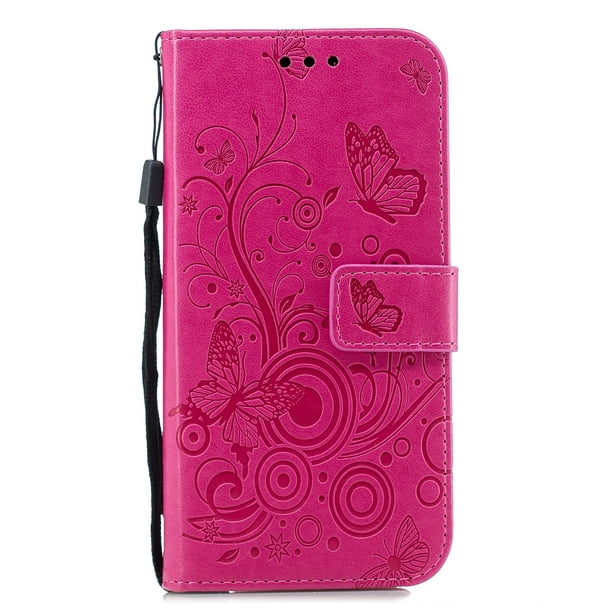 JAWSEU Case Flip Compatible with Samsung Galaxy J6 2018 PU Leather Wallet Folio Stand Full Body Case 3D Bling Glitter Butterfly Cute Love Pattern with Card Holder Magnetic Closure Cover,Blue
